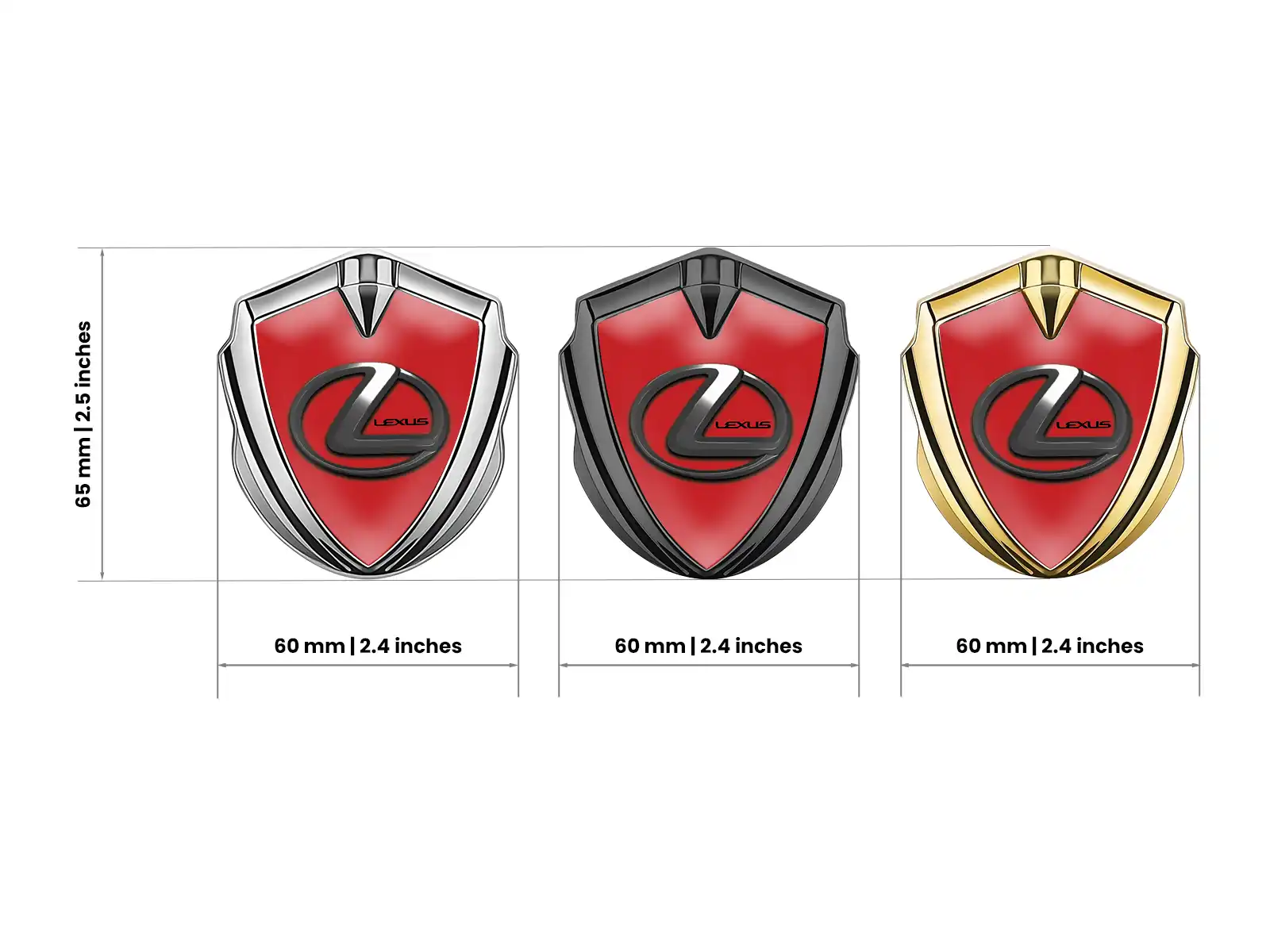 Lexus Metallico Cupolato Emblema Stile Minimal Uni-Size